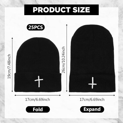 Coume 12pcs Cross Winter Beanie Hats Christian Cuffed Skull Cap Skull Cap Warm Beanies for The Homeless Men and Women Church in Saudi Arabia
