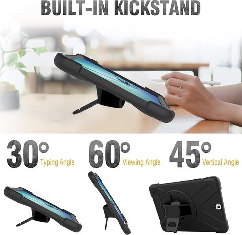 بالنسبة إلى Microsoft Surface Pro X Case 2021/2020/2019 - عرض زاوية متعددة Kickstand Handle Hand Strap تحمل غطاء أعمال حزام الكتف من طراز Surface Pro X ، Black ، Black in Kuwait