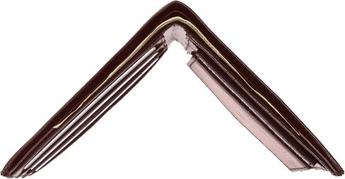 محفظة بطاقة الائتمان Marshal Wallet® Eel Skin من الجلد الناعم ثنائية الطي مع حقيبة للعملات المعدنية (أسود) in Saudi Arabia