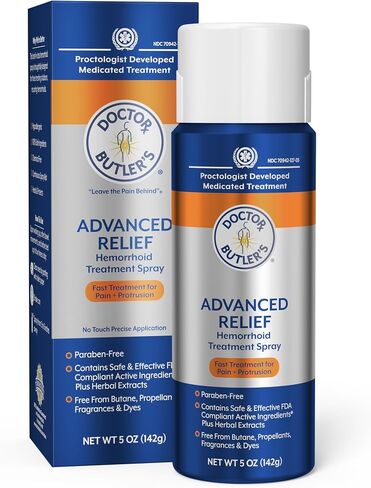 Doctor Butler's Hemorrhoid Spray - Hemorrhoid Treatment and Medicated Cleansing Solution with Witch Hazel and Aloe Vera to Help withDiscomfort, Itch Relief and Swelling* (3oz) in Kuwait
