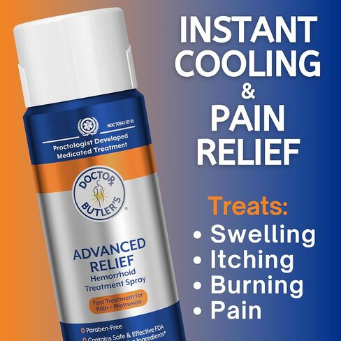 Doctor Butler's Hemorrhoid Spray - Hemorrhoid Treatment and Medicated Cleansing Solution with Witch Hazel and Aloe Vera to Help withDiscomfort, Itch Relief and Swelling* (3oz) in Kuwait
