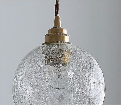 LNPTAL Cracked Glass Globe Pendant Light, E27 Vintage Hanging Lamp, Modern Nordic Ceiling Light Fixture for Kitchen Island Dining Room Bedside Cafe Bar in Saudi Arabia