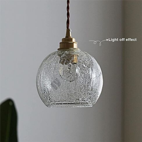 LNPTAL Cracked Glass Globe Pendant Light, E27 Vintage Hanging Lamp, Modern Nordic Ceiling Light Fixture for Kitchen Island Dining Room Bedside Cafe Bar in Saudi Arabia