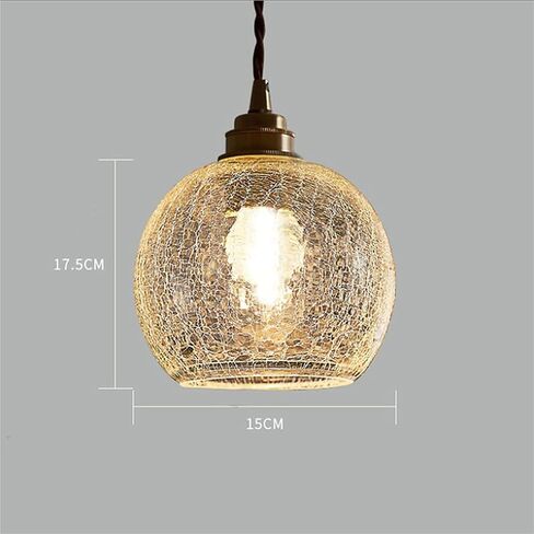 LNPTAL Cracked Glass Globe Pendant Light, E27 Vintage Hanging Lamp, Modern Nordic Ceiling Light Fixture for Kitchen Island Dining Room Bedside Cafe Bar in Saudi Arabia