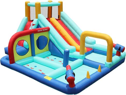 Inflatable Water Slides for Kids Backyard, Waterslide Bounce House for Kids, Blow Up Water Park, Bouncy House with Slide for Wet Dry(550W Blower Included) in Kuwait