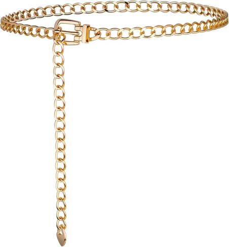 Gold Waist Chain Belt Gold Chain Belts for Women Adjustable Dress Belt Fashion Chunky Chains Belts for Dress Body Waist Link Chunky Chains for Jeans Dresses in Saudi Arabia