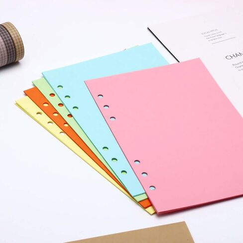 2 Pack A5 Refill Paper Blank 6 Ring Planner Refills Black Loose Leaf Binder Filler Paper Inserts for Personal A5 Size Refillable Journal, 40 Sheets per Pack, Total 80 Sheets in Kuwait