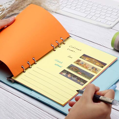 2 Pack A5 Refill Paper Blank 6 Ring Planner Refills Black Loose Leaf Binder Filler Paper Inserts for Personal A5 Size Refillable Journal, 40 Sheets per Pack, Total 80 Sheets in Kuwait