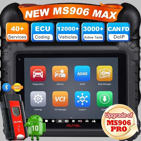 Autel MaxiSys MS906MAX Scan Tool, Upgraded MS906 PRO/ MK906 PRO/ MS906BT/ MK906BT/ MK908/ MP900BT Scanner, ECU Coding, 40+ Services, 3000+ Active Tests, All System Diagnostic Tool, VAG Guided, FCA SGW in Saudi Arabia