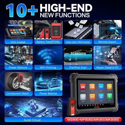 Autel MaxiSYS MS906MAX Scanner, 2025 MS906 MAX Up of MS906PRO MS906BT MK906 MP900BT MK900, ECU Coding, Bidirectional 3k+ Test, 40+ Service, All System Diagnostic, CAN FD DoIP, Auto Scan 2.0 VAG Guided in Saudi Arabia