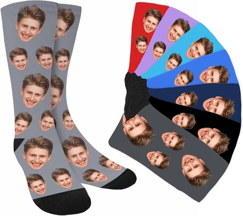 Custom Face Socks, Personalized Socks with Photo for Men Women,Customized Unisex Funny Crew Sock in Saudi Arabia