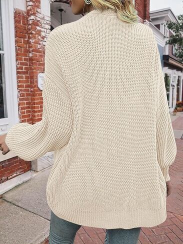 Womens Long Cardigan Sweater Fall 2025 Trendy Chunky Waffle Knit Oversized Open Front Dressy Cardigans for Women in Saudi Arabia