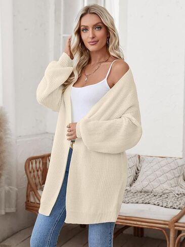 Womens Long Cardigan Sweater Fall 2025 Trendy Chunky Waffle Knit Oversized Open Front Dressy Cardigans for Women in Saudi Arabia