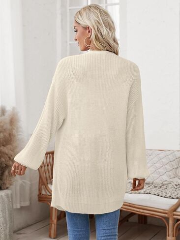 Womens Long Cardigan Sweater Fall 2025 Trendy Chunky Waffle Knit Oversized Open Front Dressy Cardigans for Women in Saudi Arabia