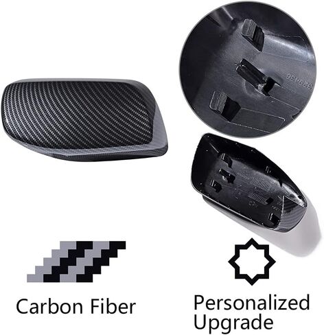 Astra Depot Left Right Carbon Fiber Door Wing Side Rear View Mirror Cover Cap Compatible with BMW 2014-2018 F10 F11 F18 5-Series LCI F07 5-Series GT in Saudi Arabia