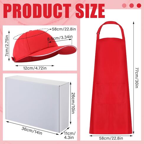 Halloween Supermarket Employee Costume for Adult Supermarket Waiter Costume Include Red Baseball Cap, Apron, Box, Shoulder Strap, Tray for Halloween Cosplay Cooking Crafting Drawing in Saudi Arabia