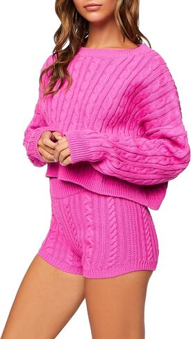 Forever 21 Women's Cable Knit Mid-Rise Shorts in Saudi Arabia