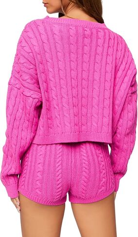 Forever 21 Women's Cable Knit Mid-Rise Shorts in Saudi Arabia