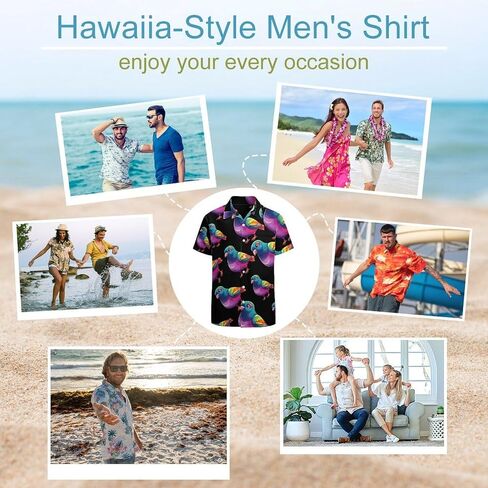 Funny Pigeons Birds Mens Button Down Short Sleeve Shirt Casual T Shirts Summer Beach Tops with Pocket in Saudi Arabia