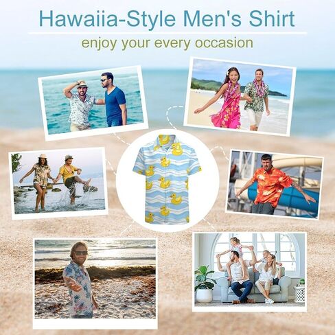Rubber Duck Mens Button Down Short Sleeve Shirt Casual T Shirts Summer Beach Tops with Pocket in Saudi Arabia