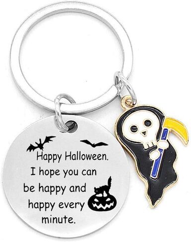Halloween Keychain Cross Spooky Pumpkin Skeleton Spider Ghost Charm Bag for Cosplay Party Gift for Adults Friends Couples in Saudi Arabia