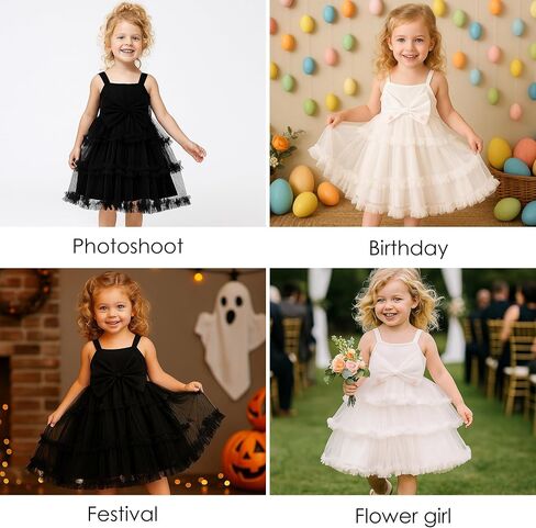 Toddler Girls Tulle Sleeveless Dress Tutu Princess Birthday Party Wedding Outfits Summer Girls Dress 2-8 Years in Kuwait