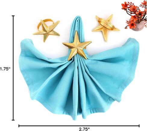 مجموعة حلقات مناديل معدنية مكونة من 12 قطعة، إكسسوارات مستديرة الشكل لتزيين طاولة الطعام في الحفلات، وحفلات الزفاف، وأعياد الميلاد، والهدايا للأم والأخت والأصدقاء - ذهبي معدني in Kuwait