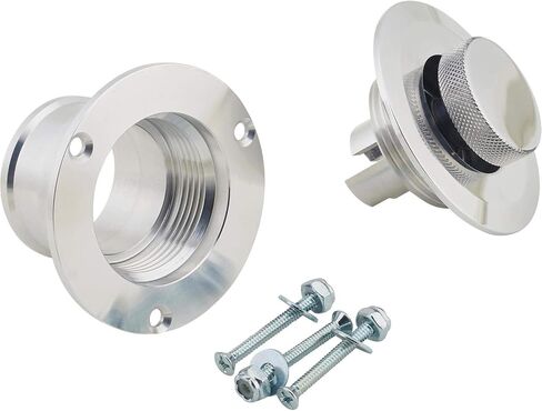 Speedway Motors Billet Aluminum Fuel Filler Neck w/Pop-Up Gas Cap - Sleek & Simple Flush Mount Design - Easy Installation - Non-Vented Cap - 2.5" Diameter, 1.5" Hose Connection in Saudi Arabia