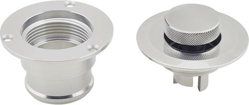 Speedway Motors Billet Aluminum Fuel Filler Neck w/Pop-Up Gas Cap - Sleek & Simple Flush Mount Design - Easy Installation - Non-Vented Cap - 2.5" Diameter, 1.5" Hose Connection in Saudi Arabia