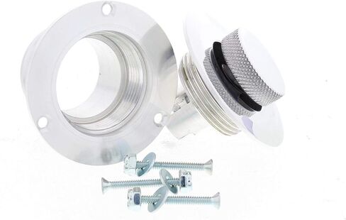 Speedway Motors Billet Aluminum Fuel Filler Neck w/Pop-Up Gas Cap - Sleek & Simple Flush Mount Design - Easy Installation - Non-Vented Cap - 2.5" Diameter, 1.5" Hose Connection in Saudi Arabia
