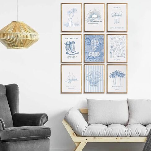 Morris Wall Paintings poster Set of 9, Vintage Rabbit Fox Starry Sky Bee Butterfly Dragonfly Poster Prints, Botanical Nature Floral Canvas Wall Decor Paintings for Living Room Bedroom Bathroom 10x8 In in Saudi Arabia