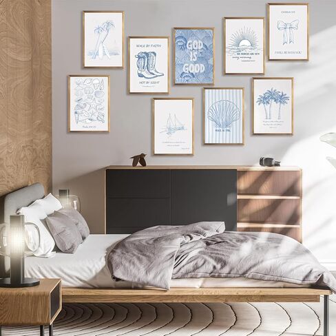 Morris Wall Paintings poster Set of 9, Vintage Rabbit Fox Starry Sky Bee Butterfly Dragonfly Poster Prints, Botanical Nature Floral Canvas Wall Decor Paintings for Living Room Bedroom Bathroom 10x8 In in Saudi Arabia