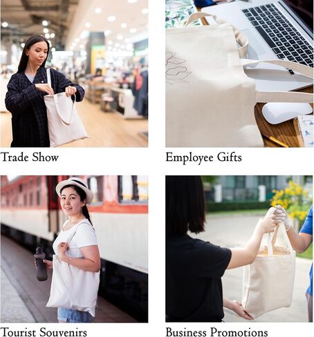 Custom Tote Bag in Bulk, Pack of 10/25/50/100/250 | Promotional Tote Bags with Custom Logo, Text or Image | 100% Cotton Tote Bags for Business Promotional Items in Saudi Arabia