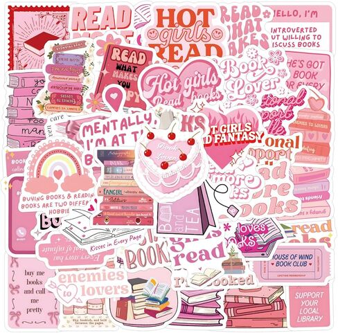60PCS Book Stickers for Kindle,Romance Bookish Stickers for Water Bottle Laptop Ebook Scrapbook,Smutty Book Accessories Bookish Gifts for Adults Teens Girls in Kuwait