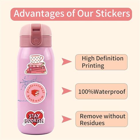 60PCS Book Stickers for Kindle,Romance Bookish Stickers for Water Bottle Laptop Ebook Scrapbook,Smutty Book Accessories Bookish Gifts for Adults Teens Girls in Kuwait