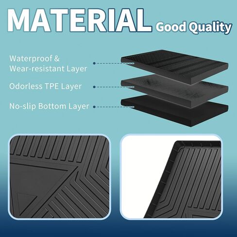 ACROPIX Flat Face Cargo Liner Rear Trunk Mat Trunk Cargo Luggage Boot Tray Mat Stripes and Triangles Pattern for Cadillac SRX 2010-2016 Anti-Slip in Saudi Arabia