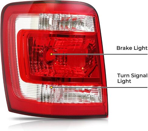 مجموعة ضوء الذيل مناسبة لـ 2008-2012 Ford Escape، مصباح فرامل الضوء الخلفي استبدال الضوء الخلفي للجانب الأيسر للسائق FO2801210 8L8Z13405A (بدون مصابيح وسرج ومقبس مصباح) in Kuwait