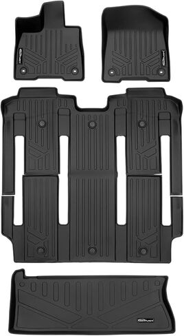 SMARTLINER Floor Mats 3 Row Liner Set & Cargo Liner Behind The 3rd Row Compatible with 2021-2025 Toyota Sienna in Saudi Arabia
