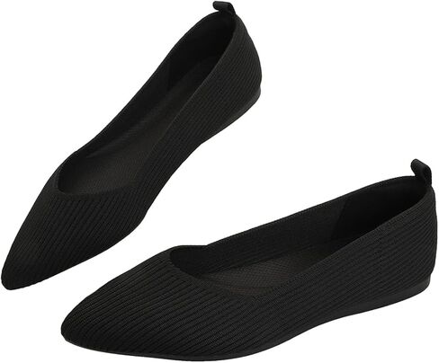 Bealin Womens Flats Dressy Pointed Toe Knit Ballet Shoes Confortable Women Soft Flats Shoes Slip On Loafer Shoes in Kuwait