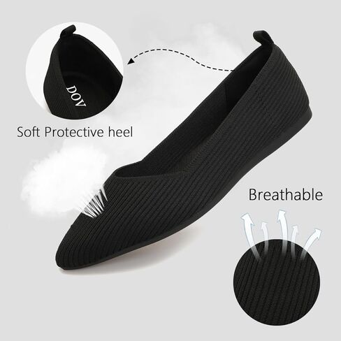 Bealin Womens Flats Dressy Pointed Toe Knit Ballet Shoes Confortable Women Soft Flats Shoes Slip On Loafer Shoes in Kuwait