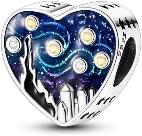 Starry Night Bead Charm, Charm for Bracelet, Compatible with Pandora Bracelet, Gift Box Packaging in Saudi Arabia
