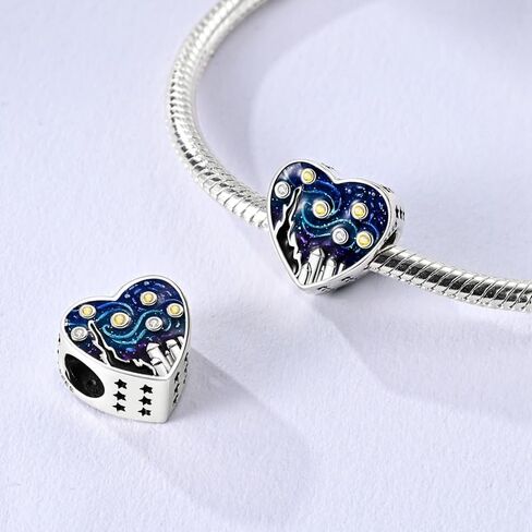 Starry Night Bead Charm, Charm for Bracelet, Compatible with Pandora Bracelet, Gift Box Packaging in Saudi Arabia