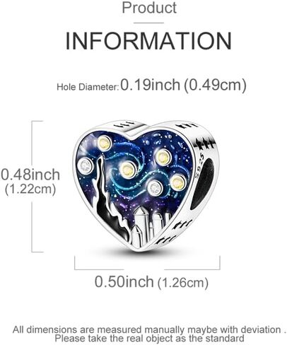 Starry Night Bead Charm, Charm for Bracelet, Compatible with Pandora Bracelet, Gift Box Packaging in Saudi Arabia
