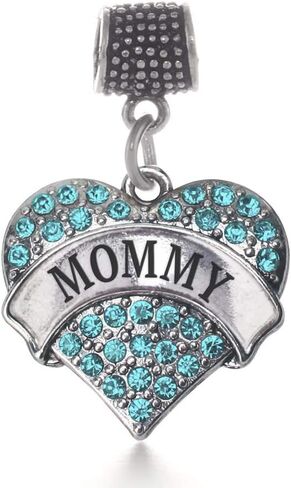 Inspired Silver - Silver Pave Heart Charm for Bracelet with Cubic Zirconia Jewelry in Saudi Arabia