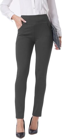 Fakanhui Women's Work Pants Comfy Stretch Skinny Leg Elastic High Waist Pull on Business Casual Dress Pants in Kuwait