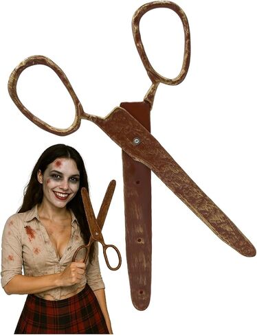 Nicky Bigs Novelties Giant Fake Scissors Prop 13.5" Rusty Brown Plastic Clown Zombie Teacher Costume Accessory Halloween Cosplay Theater Ribbon Cutting Gag Joke in Saudi Arabia