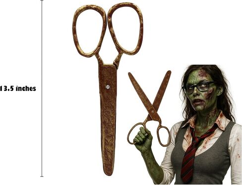 Nicky Bigs Novelties Giant Fake Scissors Prop 13.5" Rusty Brown Plastic Clown Zombie Teacher Costume Accessory Halloween Cosplay Theater Ribbon Cutting Gag Joke in Saudi Arabia