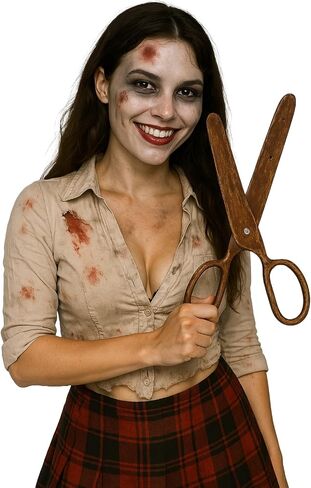 Nicky Bigs Novelties Giant Fake Scissors Prop 13.5" Rusty Brown Plastic Clown Zombie Teacher Costume Accessory Halloween Cosplay Theater Ribbon Cutting Gag Joke in Saudi Arabia