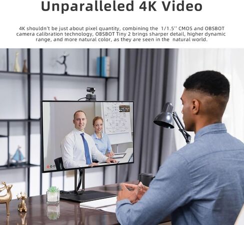 كاميرا ويب OBSBOT Tiny 2 Lite تعمل بالذكاء الاصطناعي بدقة 4K UHD PTZ، مستشعر CMOS 1/2 بوصة، تقريب رقمي 4X تتبع تلقائي بالذكاء الاصطناعي مع التحكم التلقائي في إيماءات التكبير 2.0، بث مباشر للعبة/الاجتماع/التعليم عبر الإنترنت، حامل ثلاثي القوائم صغير in Saudi Arabia