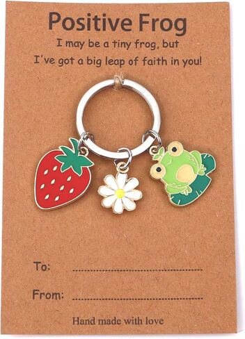 Inspirational Gifts for Women Cute Frog Themed Gift Funny Keychain Accessories Gift Card Cheer Up Emotional Support Motivational Positive Unique Birthday Gifts for Daughter Friend Coworker Bestie in Saudi Arabia